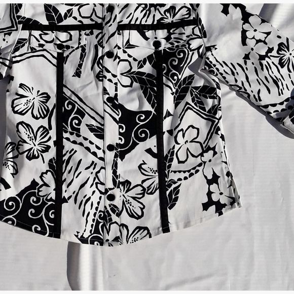 Vintage Sea Suns black and white floral - Picture 4 of 4